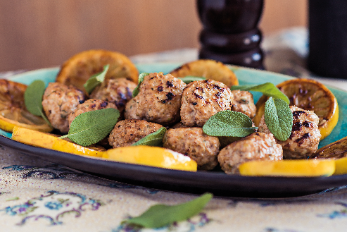 Kycklingbollar med citron & salvia